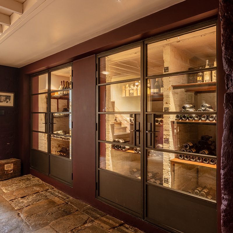 Wine cabinets made from bronze doors