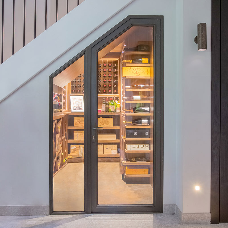Wine cellar under the stairs
