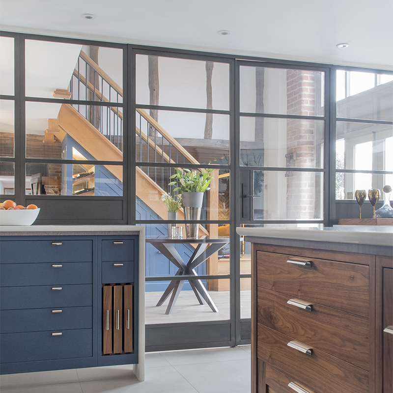 kitchen with bronze divider
