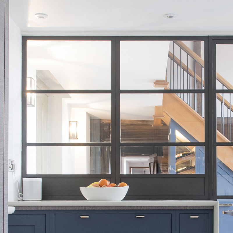 kitchen with bronze divider