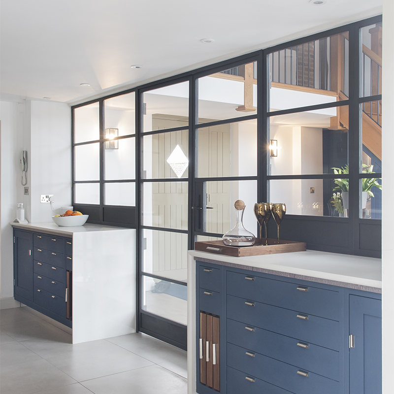 kitchen with bronze divider