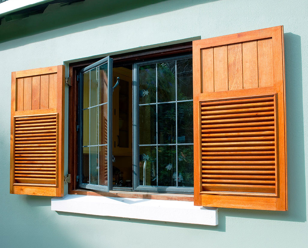 Open bronze window