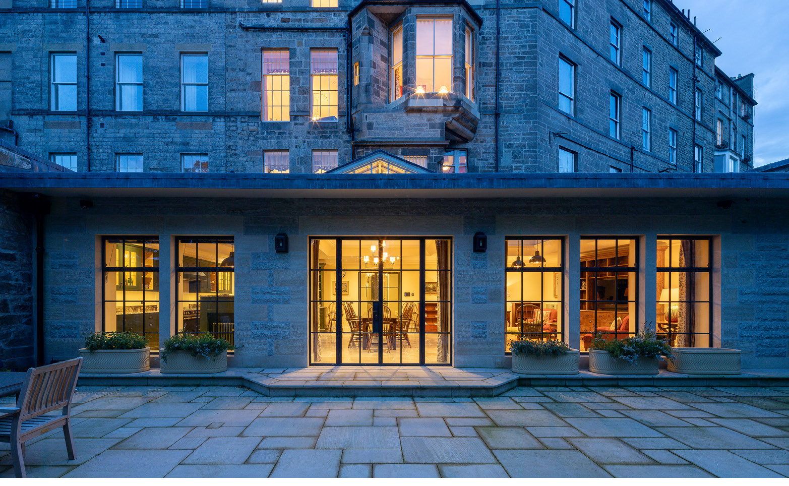 Bronze extension at night