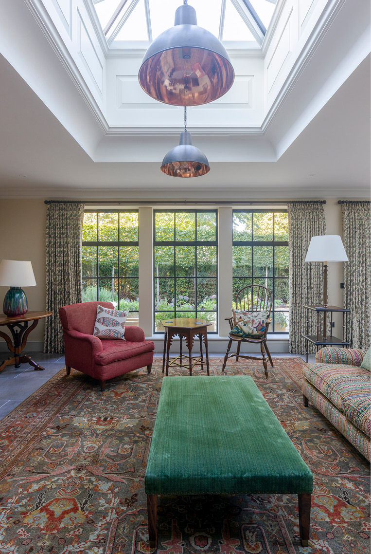 sitting room with bronze