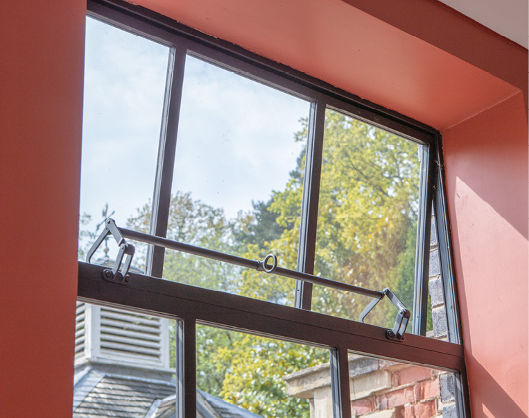 Open bronze window