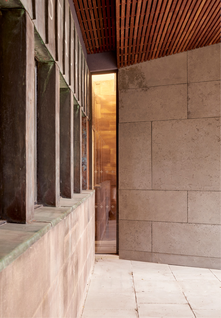 Bronze windows tall at Coventry Cathedral