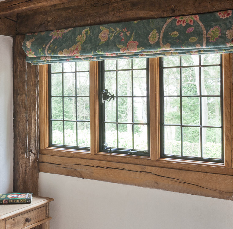 Bronze windows in bathroom