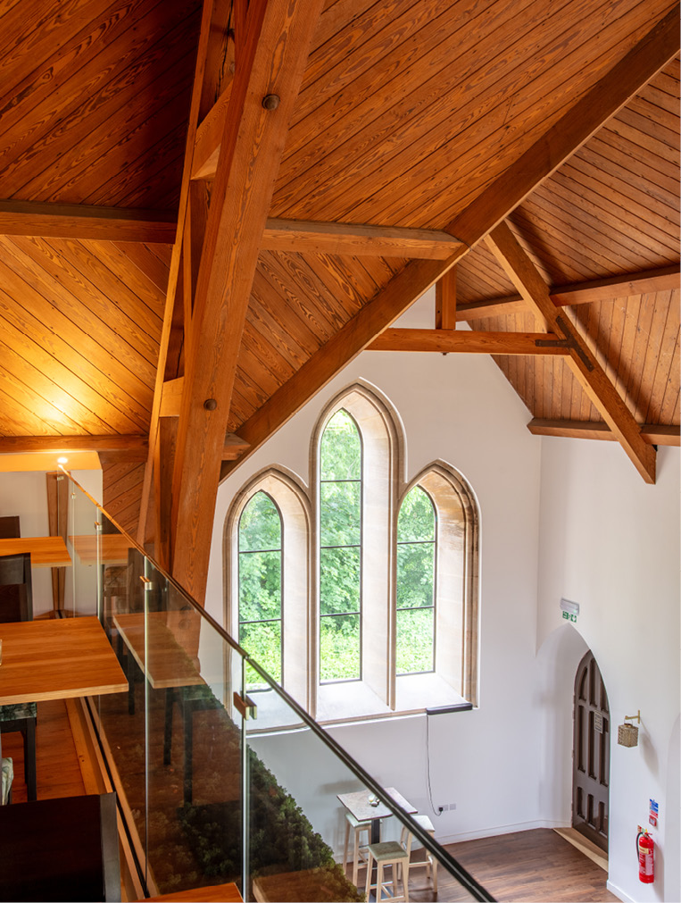 Bronze windows at the old chapel