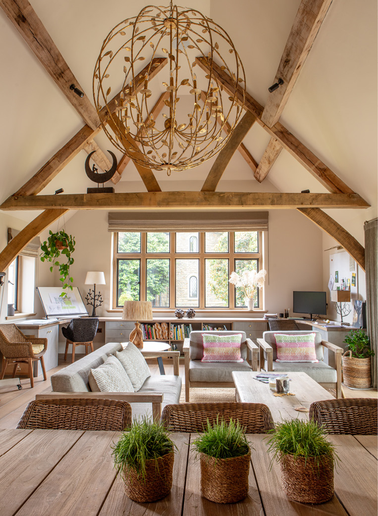 design studio with bronze windows