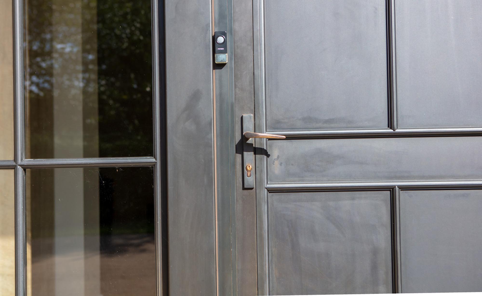bronze door handle close up