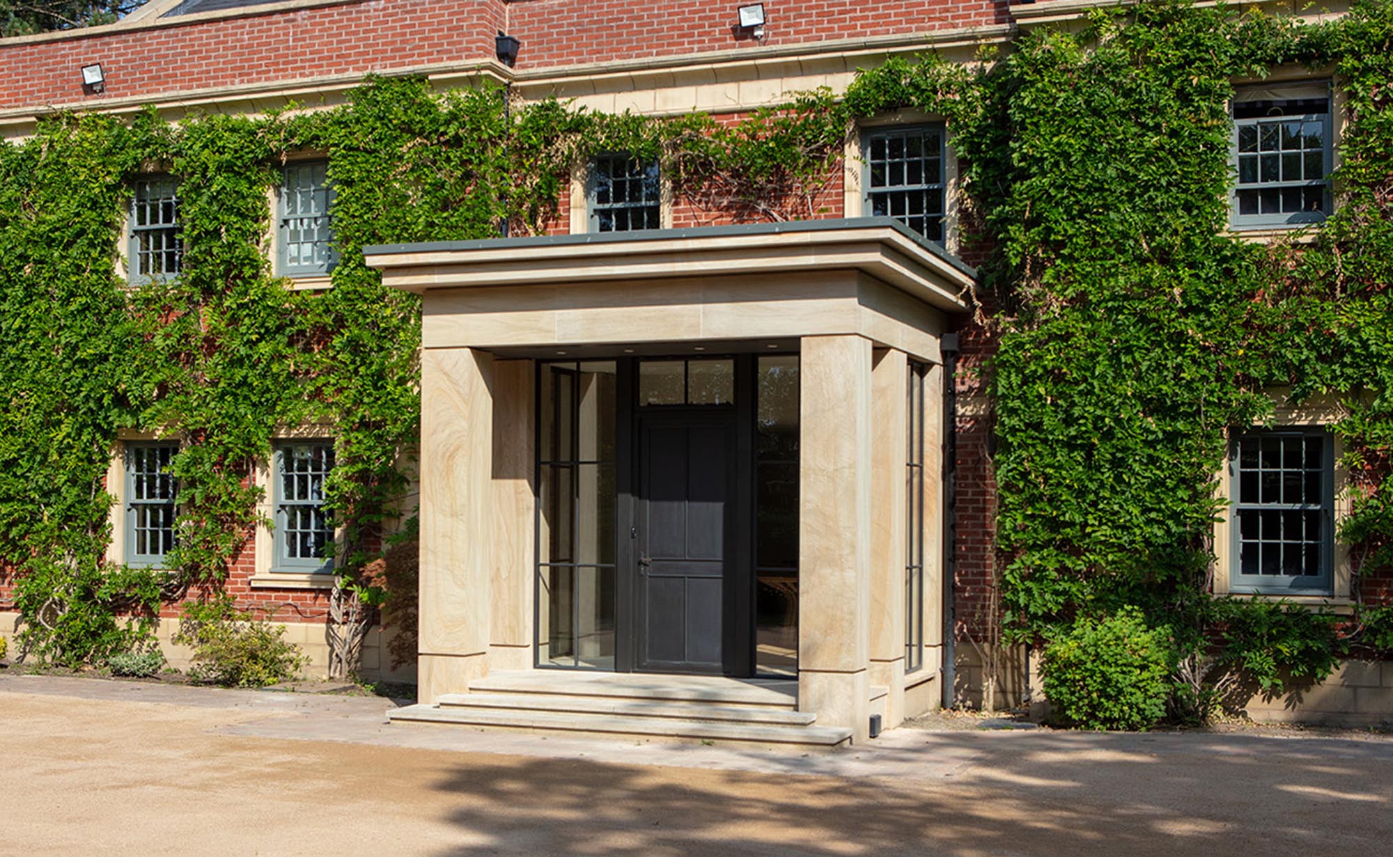 entrance porch with bronze door