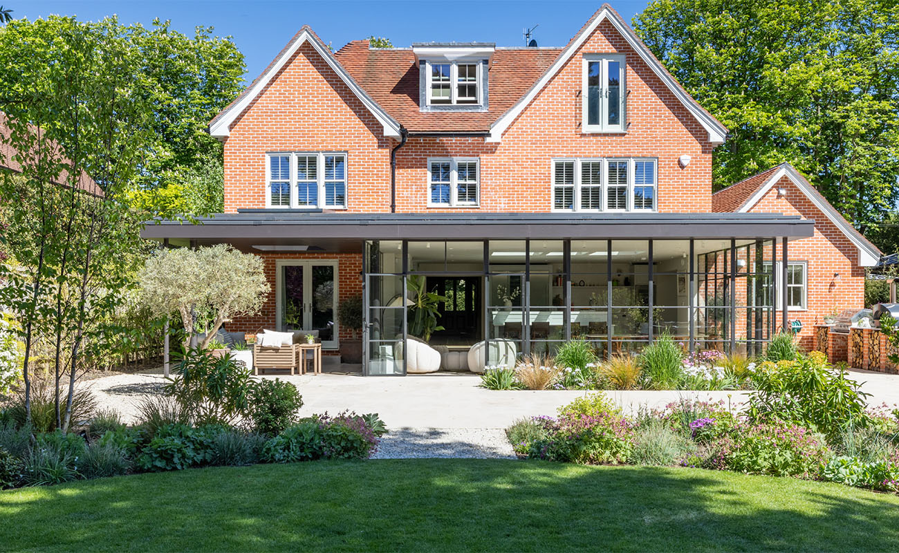 Elegant glazed extension connects kitchen to garden