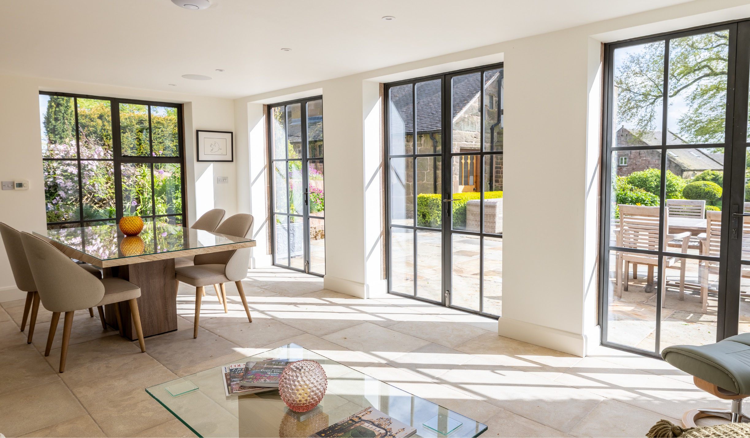 Inside freestanding garden room