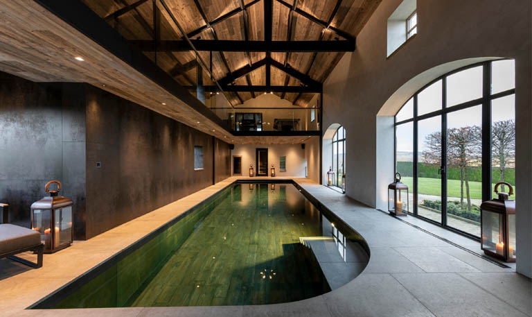 Poolhouse Project with Bronze Doors