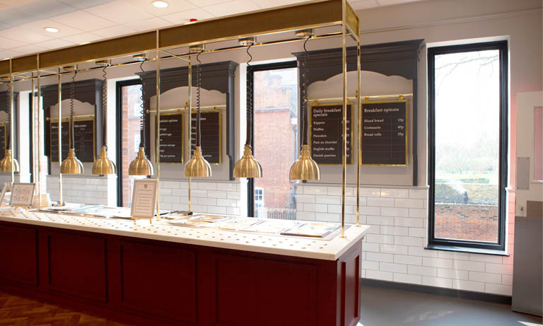 Thermabronze Windows in a Cafeteria