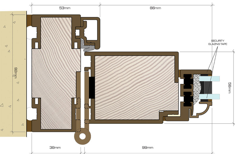double clad door system drawing